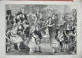 Original Old Antique Print 1875 Childrens Juvenile Mansion House Dancing Party