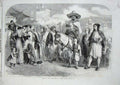 Original Old Antique Print 1860 Population North Africa Native People Horse