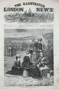 Original Old Antique Print 1871 Siers War Army Camp Breakfast Food Fine Art