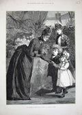 Antique Print *0300 1888 Princess Wales Selling Flowers Charity Bazaar Art