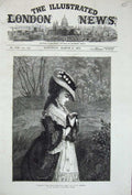Original Old Antique Print 1873 Dudley Gallery Fine Art Lady Country Dead Bird