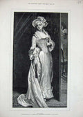 Old Antique Print 1883 Fine Art Lady Teazle Fashion Dress British Artists 19th