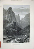Original Old Antique Print 1877 War Asia Zigana Erzeroum Siers Mountains Art