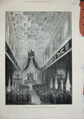 Old Antique Print 1877 Funeral Thiers Ceremony Notre Dame De Lorette Art 19th