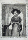 Old Antique Print 1885 Marcella Walker Fine Art Squires Daughter Portrait 19th