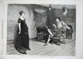 Original Old Antique Print 1870 Taming Shrew Man Woman Orchardson French Art