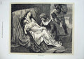 Original Old Antique Print 1872 Jerichau Fine Art Shipwrecked People Sea Storm