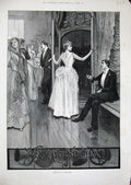 Old Antique Print 1888 Jacomb-Hood Art New Year Party Romance Men Women 19th