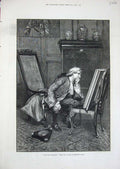 Original Old Antique Print 1877 Man Art Painting Seymour Lucas Fine Art 19th