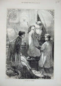 Original Old Antique Print 1876 Robinson Little Children Bedroom 19th
