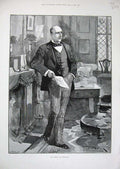Old Antique Print 1891 Mr Pinero Dramatist Smoking House Wilson Fine Art 19th
