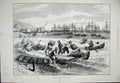 Old Antique Print Shipping Nitrate Pisagua Chile 1891 Boats Ships Prior 19th