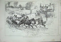 Old Antique Print 1890 America New York Winter Horses Sledge Trees House 19th