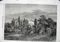 Original Old Antique Print 1860 Sprites Hall Architecture Samuel Read Fine Art