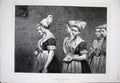 Old Antique Print 1872 Hicks Fine Art Young Women Sunday Morning Church 19th