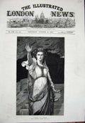 Original Old Antique Print 1874 Portrait Valleda Woman Lady Landelle Art 19th