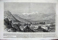 Antique Old Print *0302 1864 View Chilian Cordillera Santiago Mountains Trees