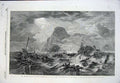 Old Antique Print 1858 Ships Stormy Sea Gale Boats Rocks Duncan Fine Art 19th
