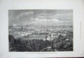Old Antique Print 1879 Queen Journey Italy Cherbourg Ships Town Trees Art 19th