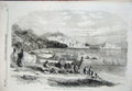 Old Antique Print 1856 View Lazzaroni Shore Bay Naples Italy People Boat 19th