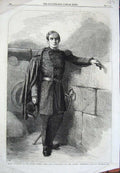 Old Antique Print 1861 Major Anderson America Army Fort Sumter Charleston 19th