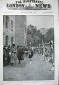 Old Antique Print South African War Medals King Balmoral Scots Guard 1901 20th