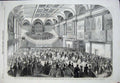 Old Antique Print 1865 Ball Concert-Hall Dublin Exhibition Building Music 19th