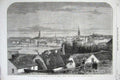 Old Antique Print Prince Princess Wales Sweden 1864 City Stockholm River 19th