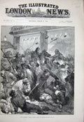 Old Antique Print 1892 Workmen'S Riots Berlin Germany Policemen Fine Art 19th