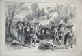 Old Antique Print 1876 War Herzeovinian Refugees Belosave Goslitch Horses 19th