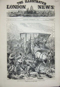 Original Old Antique Print 1877 Russian Wounded Siers Field Battle Ambulance
