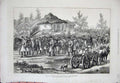 Original Old Antique Print 1877 War Cossacks Siers Marching Horses Weapons 19th