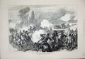 Original Old Antique Print 1877 War Turkish Artillery Battle Kaceljevo Siers