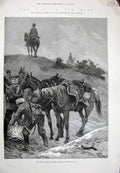 Original Old Antique Print Bulgarian Outpost Picket Nish War 1885 Siers 19th