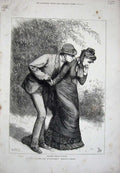 Old Antique Print 1877 Lady'S Money Theatre Scene Isabel Miller Barnard 19th