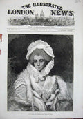 Original Old Antique Print 1877 Portrait Countess Spencer Kensington Museum Art