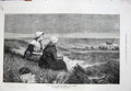 Old Antique Print 1874 Ship Wreck Women Sitting Shore Beach Sea Fine Art 19th