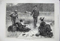 Original Old Antique Print 1873 Tita Franziska Picnic Lake Fine Art Country Art