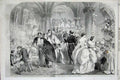 Old Antique Print 1859 Utopian Christmas People Pudding Party Decorations 19th