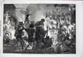 Old Antique Print 1859 Christmas Saxon Times King Winter Music Party Art 19th