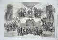 Original Old Antique Print 1855 Christmas Pantomime Alliance Harlequin Theatre