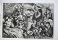 Original Old Antique Print 1867 Christmas Children Family Party Dresses Angels