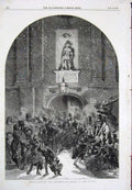 Old Antique Print 1857 Christ'S Hospital Christmas Snow Children Gilbert 19th