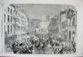 Old Antique Print 1863 Princess Alexandria Londond Procession Temple Bar 19th