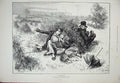 Original Old Antique Print 1891 Summer Country Scene Man Women Romance Trees