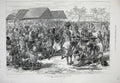 Old Antique Print Ashantee War Market Cape Coast Castle Natives Shop 1876 19th