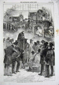 Original Old Antique Print 1856 Christie Manson King Picture Sale Art Paintings