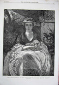 Original Old Antique Print Portrait Nelly O'Brien Joshua Reyns Manchester 1857