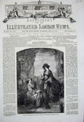 Original Old Antique Print 1853 Portrait Sophia Olivia Vicar Wakefield Faed Art