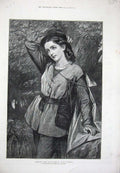 Old Antique Print 1877 Rosalind As You Like It Theatre Herrick Fine Art 19th
